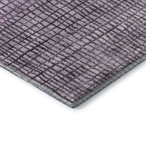 HomeRoots 10' X 14' Plush Plum and Gray Geometric Washable Area Rug with UV Protection for Modern Homes 705041