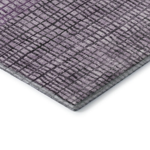 HomeRoots 10' X 14' Plush Plum and Gray Geometric Washable Area Rug with UV Protection for Modern Homes 705041
