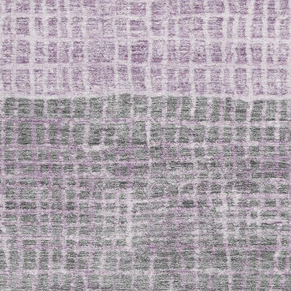 HomeRoots 10' X 14' Plush Plum and Gray Geometric Washable Area Rug with UV Protection for Modern Homes 705041