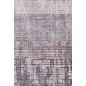 HomeRoots 5' X 8' Stylish Purple and Ivory Geometric Washable Area Rug with UV Protection for Modern Homes 705043