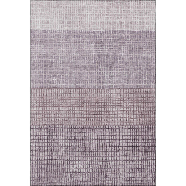 HomeRoots 5' X 8' Stylish Purple and Ivory Geometric Washable Area Rug with UV Protection for Modern Homes 705043