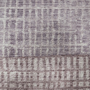 HomeRoots 8' Modern Purple and Ivory Geometric Washable Round Rug with UV Protection for High-Traffic Areas 705044