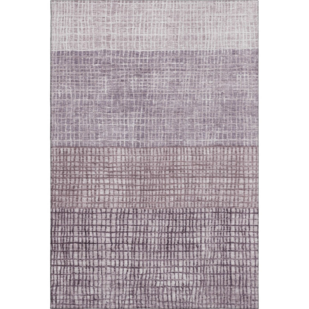 HomeRoots 9' X 12' Purple and Ivory Geometric Area Rug - Washable, Stain-Resistant, UV Protected for Versatile Spaces 705046