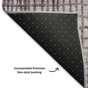 HomeRoots 9' X 12' Purple and Ivory Geometric Area Rug - Washable, Stain-Resistant, UV Protected for Versatile Spaces 705046