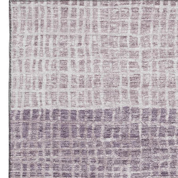 HomeRoots 9' X 12' Purple and Ivory Geometric Area Rug - Washable, Stain-Resistant, UV Protected for Versatile Spaces 705046