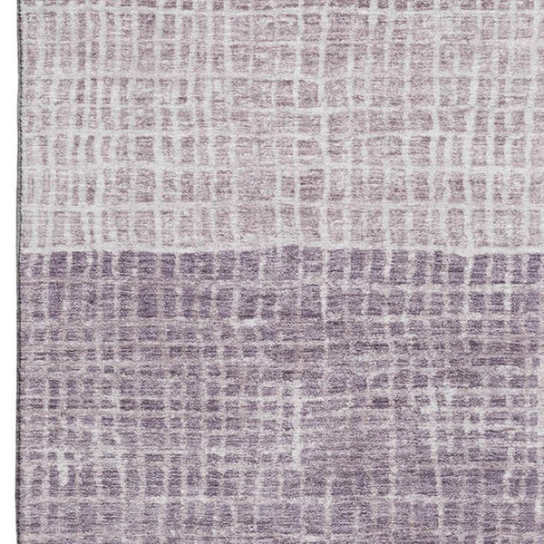 HomeRoots 9' X 12' Purple and Ivory Geometric Area Rug - Washable, Stain-Resistant, UV Protected for Versatile Spaces 705046