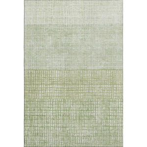 HomeRoots 5' X 8' Sage & Ivory Geometric Washable Area Rug - Stain Resistant, UV Protected, Modern Comfort 705049