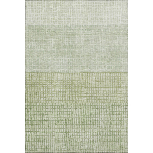 HomeRoots 5' X 8' Sage & Ivory Geometric Washable Area Rug - Stain Resistant, UV Protected, Modern Comfort 705049