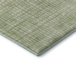 HomeRoots 5' X 8' Sage & Ivory Geometric Washable Area Rug - Stain Resistant, UV Protected, Modern Comfort 705049