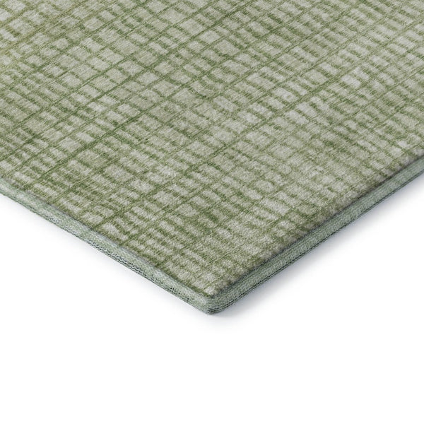 HomeRoots 5' X 8' Sage & Ivory Geometric Washable Area Rug - Stain Resistant, UV Protected, Modern Comfort 705049