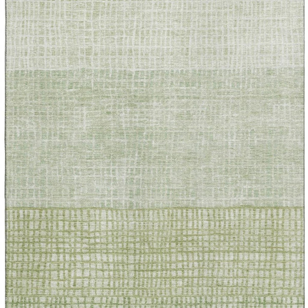 HomeRoots 5' X 8' Sage & Ivory Geometric Washable Area Rug - Stain Resistant, UV Protected, Modern Comfort 705049