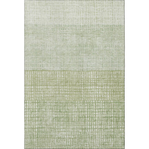 HomeRoots 9' X 12' Sage and Ivory Geometric Area Rug - Washable, UV Protected, Stain Resistant for Modern Homes 705052