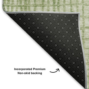 HomeRoots 10' X 14' Sage and Ivory Geometric Washable Area Rug - UV Protected, Stain-Resistant, Durable Design 705053