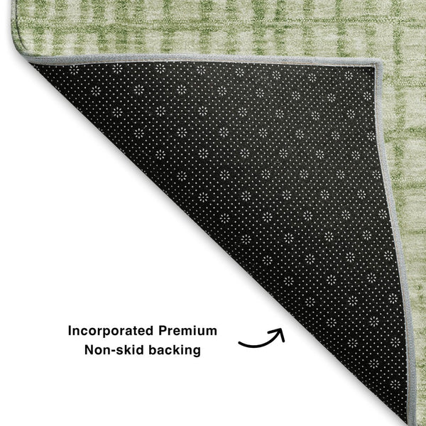 HomeRoots 10' X 14' Sage and Ivory Geometric Washable Area Rug - UV Protected, Stain-Resistant, Durable Design 705053