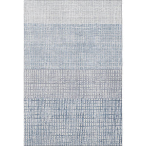 HomeRoots 5' X 8' Sky Blue & Ivory Geometric Area Rug – Washable, UV Protected, Soft, Durable & Stylish Home Decor 705055