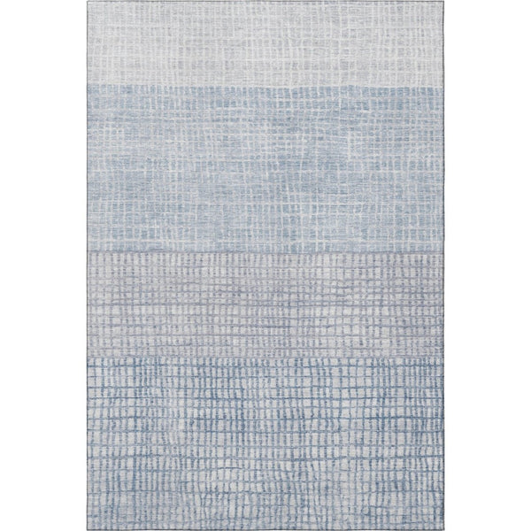 HomeRoots 5' X 8' Sky Blue & Ivory Geometric Area Rug – Washable, UV Protected, Soft, Durable & Stylish Home Decor 705055