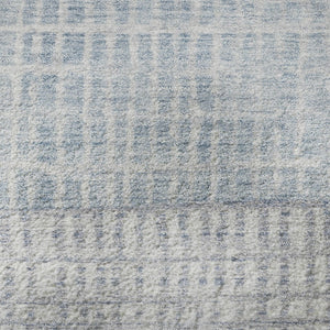 HomeRoots 8' Sky Blue Geometric Round Rug - Washable, UV Protected, Non-Slip, Perfect for Busy Homes! 705056