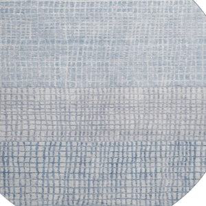 HomeRoots 8' Sky Blue Geometric Round Rug - Washable, UV Protected, Non-Slip, Perfect for Busy Homes! 705056