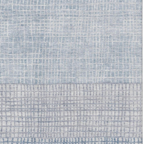 HomeRoots 8' X 10' Sky Blue & Ivory Geometric Area Rug – Washable, UV-Protected, Non-Slip Design for Homes 705057