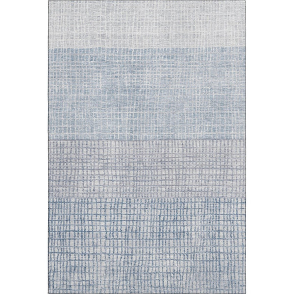 HomeRoots 9' X 12' Sky Blue Geometric Area Rug - Washable, UV-Resistant, Kid & Pet-Friendly for Modern Spaces 705058