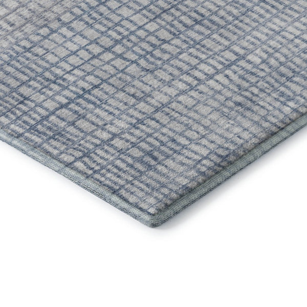 HomeRoots 9' X 12' Sky Blue Geometric Area Rug - Washable, UV-Resistant, Kid & Pet-Friendly for Modern Spaces 705058