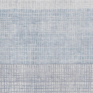 HomeRoots 9' X 12' Sky Blue Geometric Area Rug - Washable, UV-Resistant, Kid & Pet-Friendly for Modern Spaces 705058