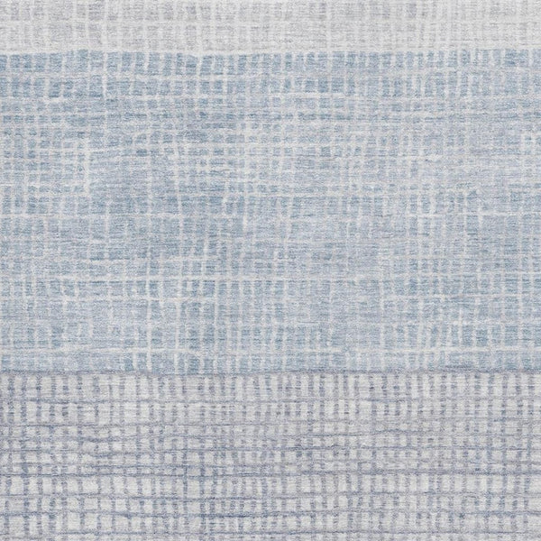 HomeRoots 9' X 12' Sky Blue Geometric Area Rug - Washable, UV-Resistant, Kid & Pet-Friendly for Modern Spaces 705058