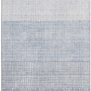 HomeRoots 9' X 12' Sky Blue Geometric Area Rug - Washable, UV-Resistant, Kid & Pet-Friendly for Modern Spaces 705058