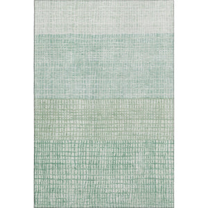 HomeRoots 5' X 8' Teal And Ivory Geometric Area Rug - Washable, Stain-Resistant, UV Protected for Homes 705061