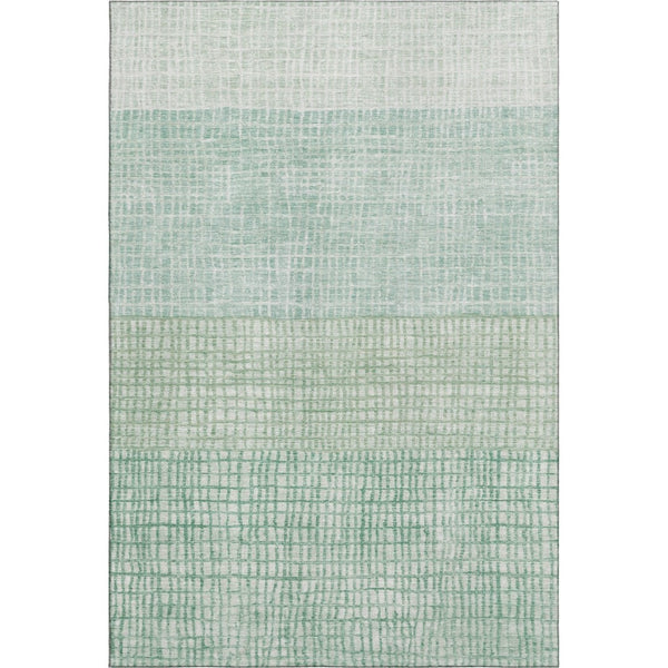 HomeRoots 5' X 8' Teal And Ivory Geometric Area Rug - Washable, Stain-Resistant, UV Protected for Homes 705061