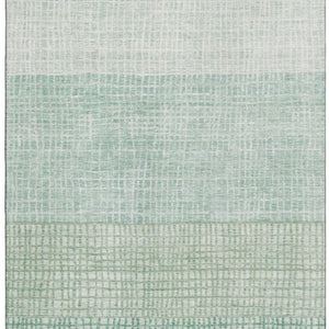 HomeRoots 5' X 8' Teal And Ivory Geometric Area Rug - Washable, Stain-Resistant, UV Protected for Homes 705061