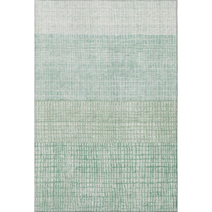 HomeRoots 5' X 8' Teal And Ivory Geometric Area Rug - Washable, Stain-Resistant, UV Protected for Homes 705061