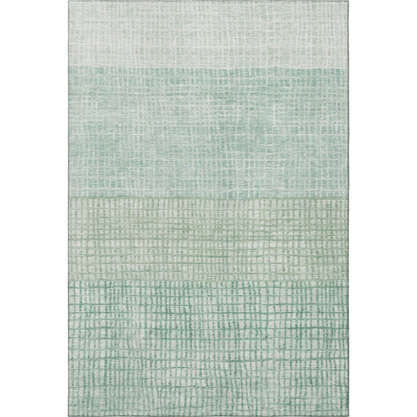 HomeRoots 5' X 8' Teal And Ivory Geometric Area Rug - Washable, Stain-Resistant, UV Protected for Homes 705061