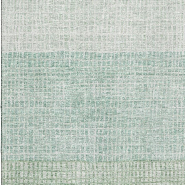 HomeRoots 8' X 10' Stylish Teal Ivory Geometric Area Rug - Durable, Washable, UV Protected & Perfect for Homes 705063