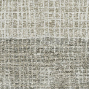 HomeRoots 8' X 10' Taupe and Brown Geometric Area Rug - Durable, Washable, UV Protected for Modern Homes 705069