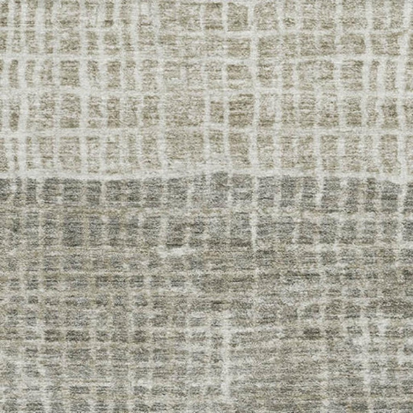 HomeRoots 8' X 10' Taupe and Brown Geometric Area Rug - Durable, Washable, UV Protected for Modern Homes 705069