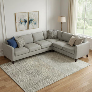 HomeRoots 9' X 12' Modern Taupe and Brown Geometric Washable Area Rug – Durable, UV-Protected, Pet-Friendly Design 705070