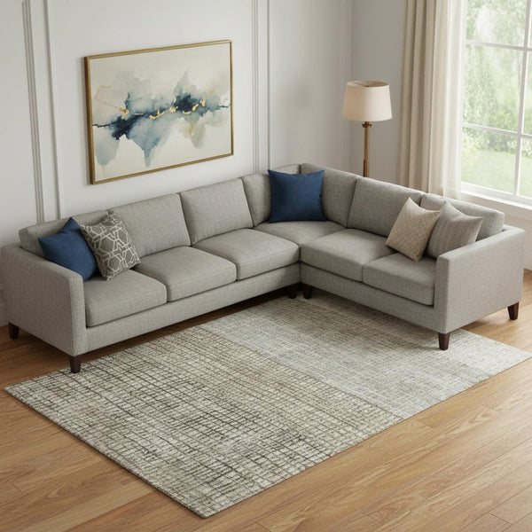 HomeRoots 10' X 14' Taupe and Brown Geometric Area Rug - Stylish, Washable, UV-Protected for Any Space! 705071