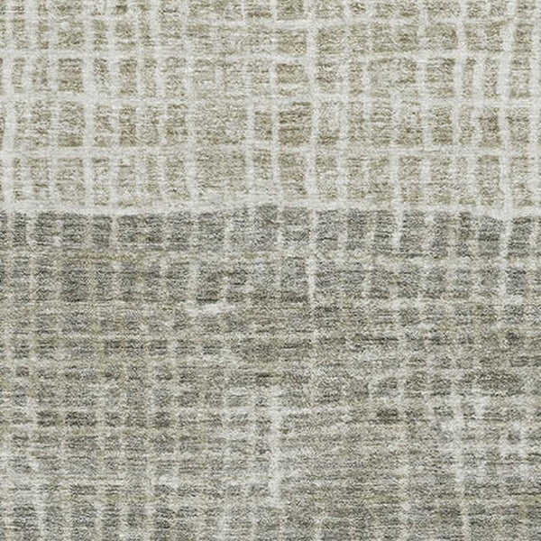 HomeRoots 10' X 14' Taupe and Brown Geometric Area Rug - Stylish, Washable, UV-Protected for Any Space! 705071