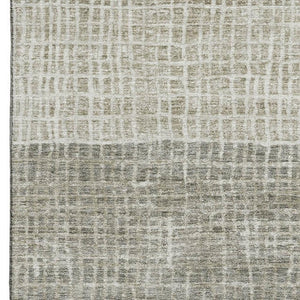 HomeRoots 10' X 14' Taupe and Brown Geometric Area Rug - Stylish, Washable, UV-Protected for Any Space! 705071