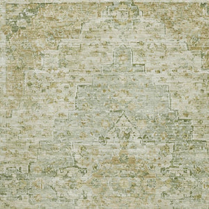 HomeRoots 9' X 12' Sage Floral Medallion Area Rug - Durable, Washable, UV-Protected for Busy Homes & Style 705088