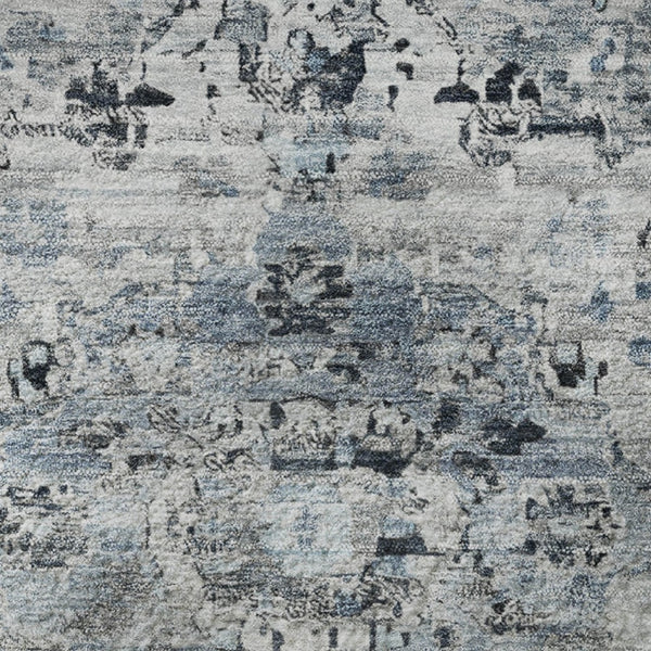 HomeRoots 8' Sky Blue Floral Medallion Round Rug – Washable, Stain-Resistant, UV Protected for Home & Outdoor Use 705092
