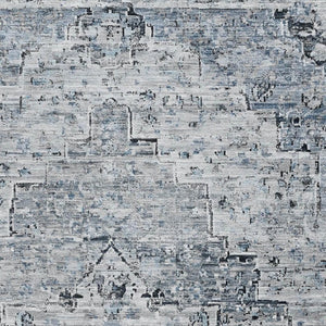 HomeRoots 8' X 10' Sky Blue Floral Medallion Area Rug - Washable, UV Protected & Perfect for High-Traffic Spaces 705093