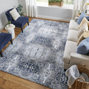 Feizy Rugs Gaspar Modern Bohemian Distressed Rug - Stunning Abstract Designs, Durable & Stain Resistant For Every Home Blue,Gray,Taupe Polypropylene,Polyester 7873834flblslgp18