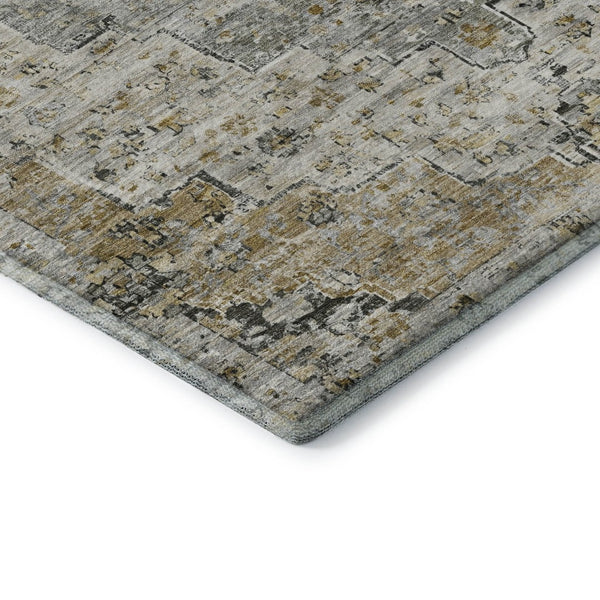 HomeRoots 5' X 8' Floral Medallion Area Rug in Taupe, Beige & Ivory - Durable, Washable & UV Protected Design 705103