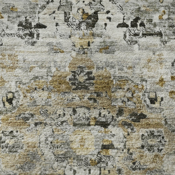 HomeRoots 8' Elegant Taupe Beige & Ivory Floral Medallion Round Rug - Washable, UV Protected, Stain Resistant! 705104