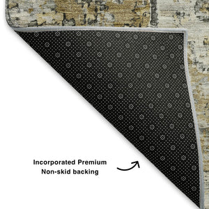 HomeRoots 10' X 14' Elegant Floral Medallion Area Rug – Washable, UV-Protected, Durable for High-Traffic Spaces 705107