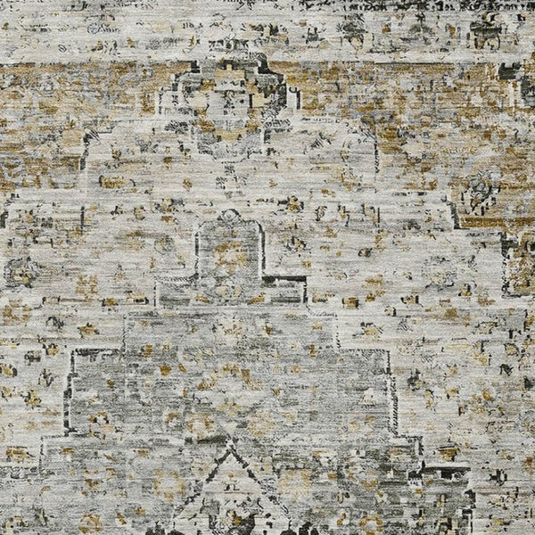 HomeRoots 10' X 14' Elegant Floral Medallion Area Rug – Washable, UV-Protected, Durable for High-Traffic Spaces 705107