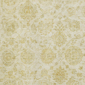 HomeRoots 8' X 10' Elegant Gold and Beige Damask Area Rug – Washable, UV Protected, Stain Resistant Design! 705129