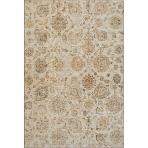 HomeRoots 5' X 8' Elegant Linen & Gray Damask Washable Area Rug - UV Protected, Family-Friendly & Stylish Decor 705133